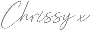 Stylised signature of 'Chrissy' in a flowing script font.