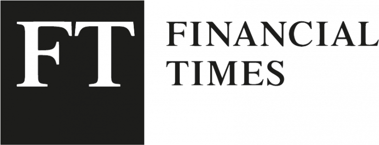 Logo of the Financial Times, featuring the letters 'FT' alongside the full name in a clear, professional design.